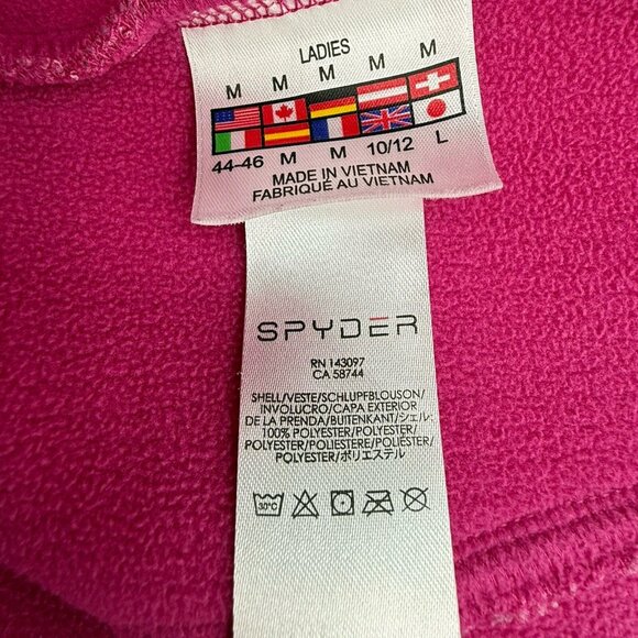 Spyder‎ Core Sweater Full Zip Jacket Medium Hot Pink Zip Pockets Ribbed Women’s - Picture 6 of 6